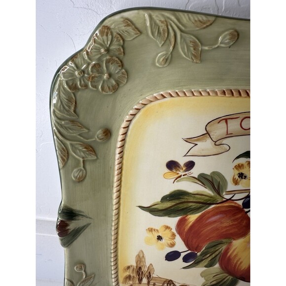 Certified International Toscana Pamela Gladding Square Platter Tray 14” - Picture 3 of 6